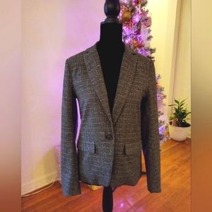 Black, gray, red Tweed blazer/jacket